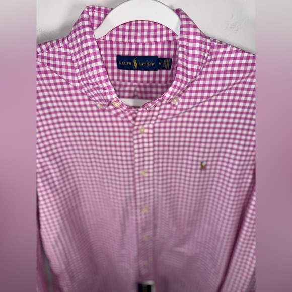 Ralph Lauren NWT Pink Checkered Men's Button Down Shirt size Medium - Picture 5 of 16